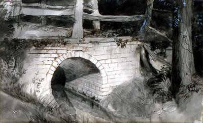 小砖桥》（纸上水墨画） 作者 约翰·拉斯金