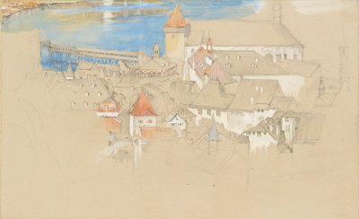 从上面看卢塞恩，1861年或1866年。 作者 约翰·拉斯金