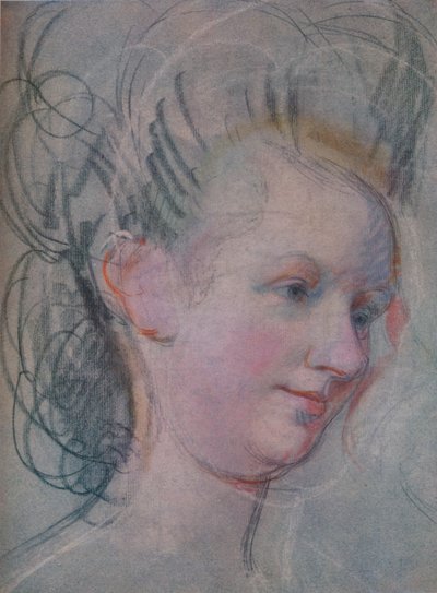 女士头像素描，c1791 作者 约翰·罗素