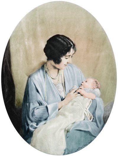 伊丽莎白女王与伊丽莎白公主在1926年，1937年。   作者 约翰·圣赫利尔·兰德