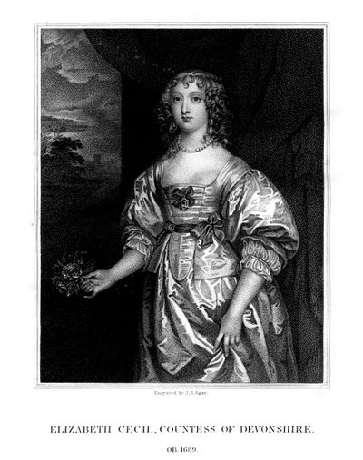 伊丽莎白·塞西尔（Elizabeth Cecil），德文郡伯爵夫人，1824年。 作者 约翰·塞缪尔·琼脂