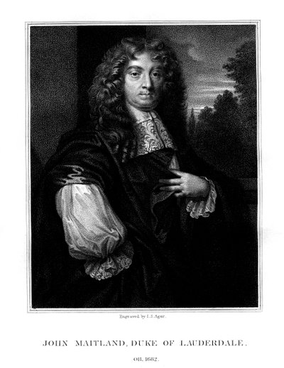 约翰·梅特兰（John Maitland），苏格兰政治家劳德代尔第一公爵，1825年。 作者 约翰·塞缪尔·琼脂