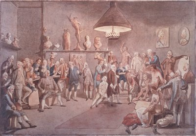 伦敦皇家学院的院士们，根据约翰-佐法尼（1733-1810）的画作复制 作者 约翰·桑德斯