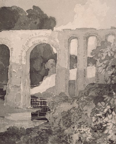 德尔福的引水渠，约1800年。艺术家。John Sell Cotman, Thomas Telford. 作者 约翰·塞尔·科特曼，托马斯·特尔福德