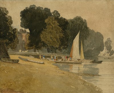 Cheyne Walk，伦敦，c.1809-10（纸上写着） 作者 约翰·塞尔·科特曼