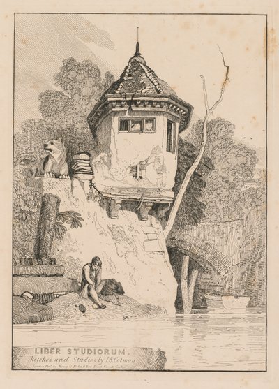 Liber Studiorum，前作，在耶尔河畔的花园洋房景观，1838年。 作者 约翰·塞尔·科特曼