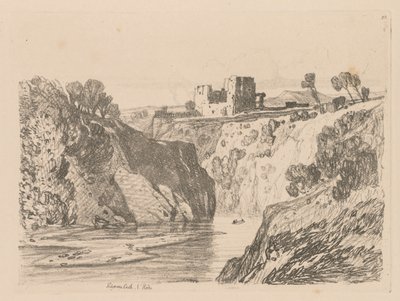 自由工作室（Liber Studiorum）：第27板，威尔士北部的基尔加伦城堡（Kilgarren Castle），1838年。 作者 约翰·塞尔·科特曼