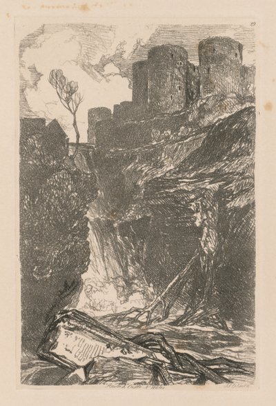 研究是免费的板29，哈里克古堡，N.威尔士，1838。 作者 约翰·塞尔·科特曼