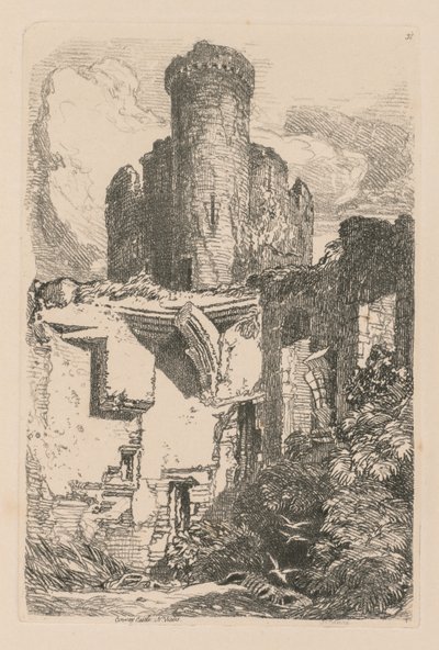 研究是免费的板31，康威城堡，威尔士N.，1838。 作者 约翰·塞尔·科特曼