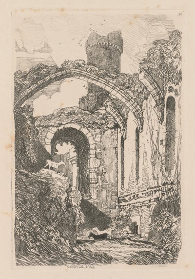 研究是免费的板33，康威城堡，威尔士N.，1838。 作者 约翰·塞尔·科特曼