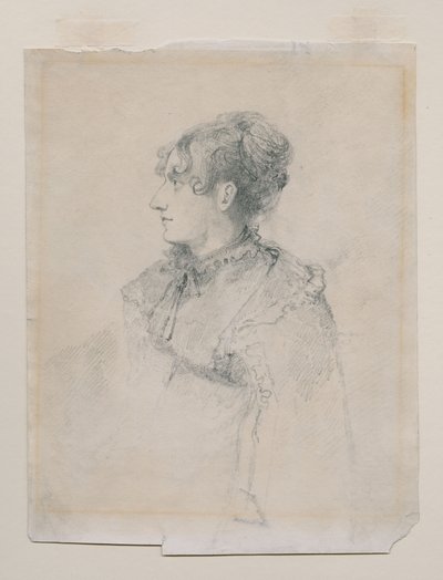 帕尔夫人（？）的肖像，约翰·塞尔·科特曼夫人的妹妹，被称为“JS Cotman 夫人的肖像”，约 1815 年（纸上石墨和粉笔） 作者 约翰·塞尔·科特曼