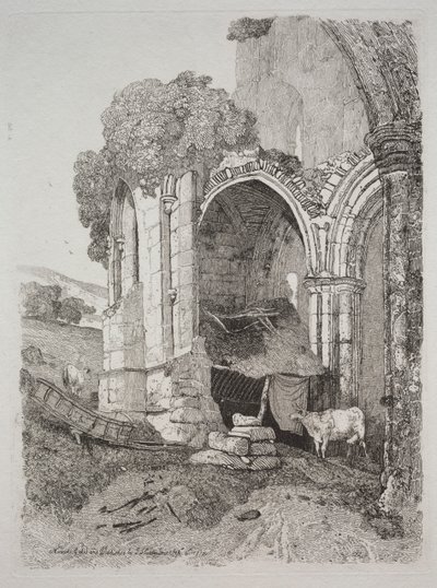 Rievaulx修道院，约克郡，1810年。 作者 约翰·塞尔·科特曼