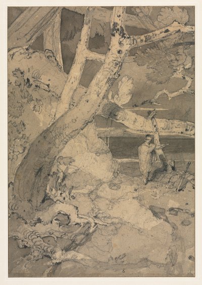 林地景观旅行者，1806年。 作者 约翰·塞尔·科特曼