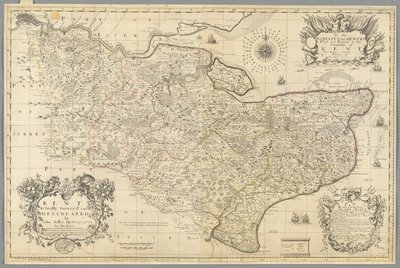 肯特郡，约翰-塞勒实际勘测和划定，约 1680 年（雕刻） 作者 约翰·塞勒