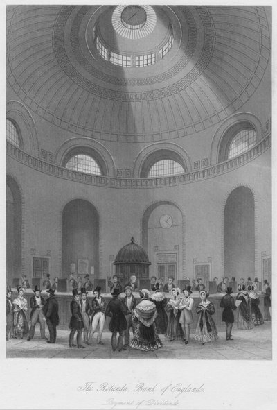 圆形大厅，英格兰银行-股利支付，c1841 作者 约翰·舒里