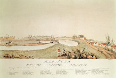 曼尼托巴省，展示哈德逊湾公司交易站，1871年 作者 约翰·辛普森