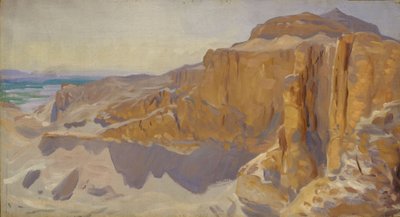 埃及Deir el Bahri的悬崖，1890-91 作者 约翰·辛格·萨金特