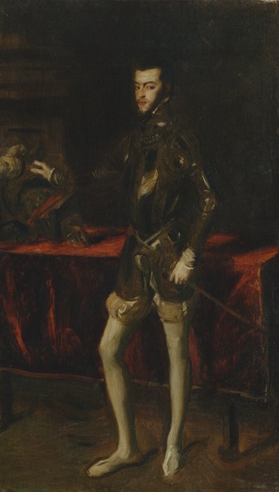 复制后菲利普二世的提香人肖像 作者 John Singer Sargent