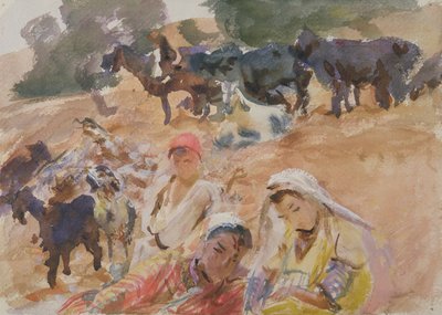 Goatherds（纸上的wc） 作者 约翰·辛格·萨金特