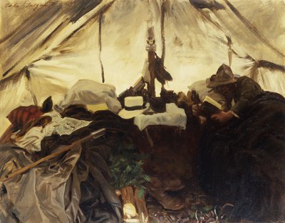 1916年，加拿大落基山脉的帐篷内 作者 约翰·辛格·萨金特