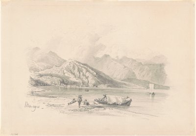 湖畔，梅纳吉奥[直书]，1869年。 作者 约翰·辛格·萨金特