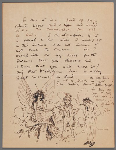 给Kathlene MacDonell的信（纸上墨水） 作者 John Singer Sargent