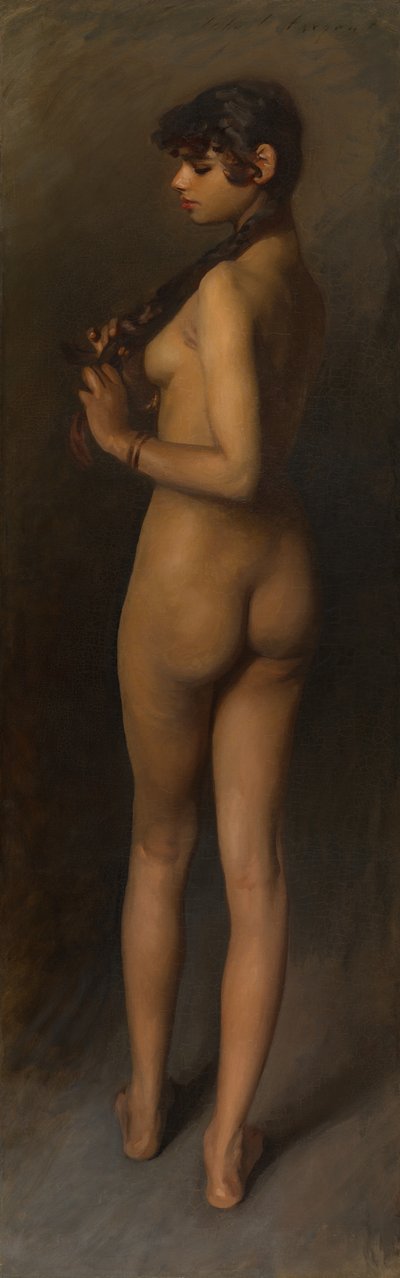 一个埃及女孩的生活研究研究，1891年。 作者 约翰·辛格·萨金特