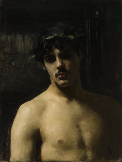 男子戴着桂冠，1874-80 作者 约翰·辛格·萨金特