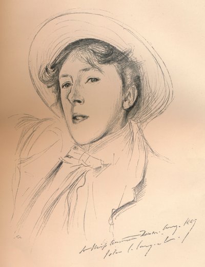 紫罗兰色Paget Vernon Lee小姐的肖像素描，c1881 作者 约翰·辛格·萨金特