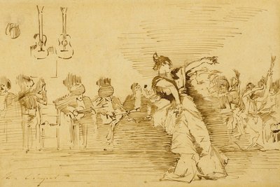 “杰拉约（El Jaleo）”之后的草图 作者 约翰·辛格·萨金特