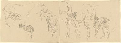 在前线给髑髅马穿鞋的研究[直页]，1918年。 作者 约翰·辛格·萨金特