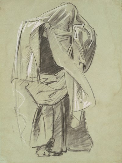 先知壁画的研究，1890-1892。 作者 约翰·辛格·萨金特