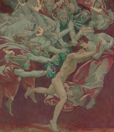 波士顿美术馆壁画研究：俄瑞斯忒斯与复仇女神 作者 约翰·辛格·萨金特