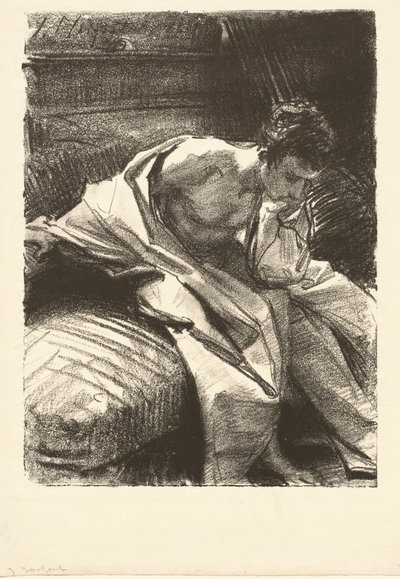 坐着的人的研究》，1895年。 作者 约翰·辛格·萨金特