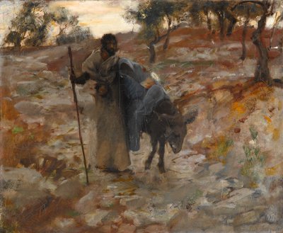 逃往埃及》，约1877-79（布面油画）。 作者 约翰·辛格·萨金特