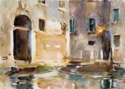 威尼斯，c.1903（wc，水粉和白色编织纸上的石墨） 作者 约翰·辛格·萨金特