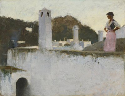 卡普里岛的观点，c.1878（学院董事会的石油） 作者 约翰·辛格·萨金特