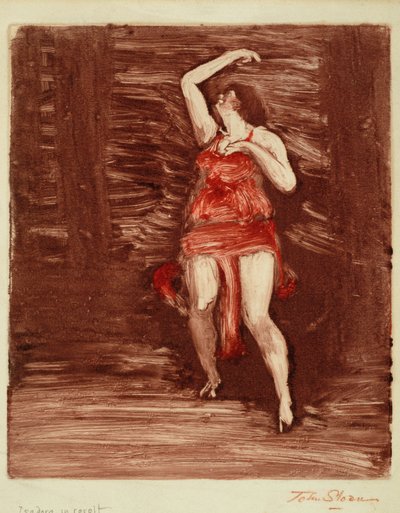 叛乱中的伊莎多拉，c.1915（纸上单色印刷） 作者 约翰·弗伦奇·斯隆