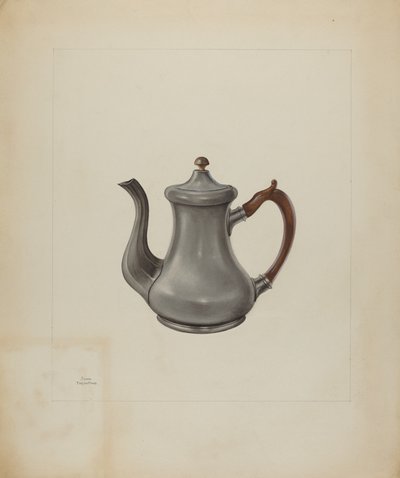 锡镴茶壶，1935-1942。 作者 约翰·塔伦蒂诺