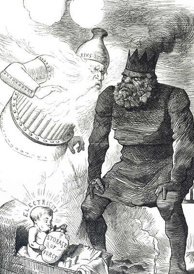 Cartoon commenting on the infancy of electricity 作者 约翰·坦尼尔