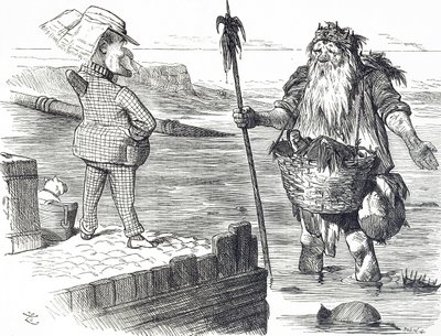 Cartoon commenting on the pollution of the Thames in London 作者 约翰·坦尼尔