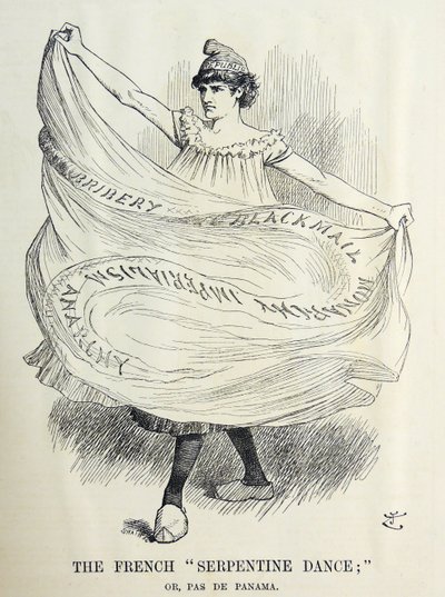 John Tenniel关于法国在建造巴拿马运河方面的阴谋的漫画。摘自1893年1月7日伦敦的 "Punch"。 作者 约翰·坦尼尔