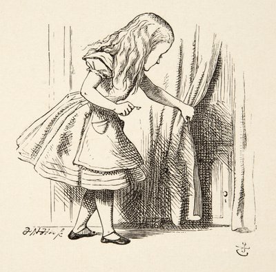 从幕后看，来自Alices Adventures in Wonderland的Lewis Carroll（1832  -  98），酒吧。 1891年 作者 约翰·坦尼尔