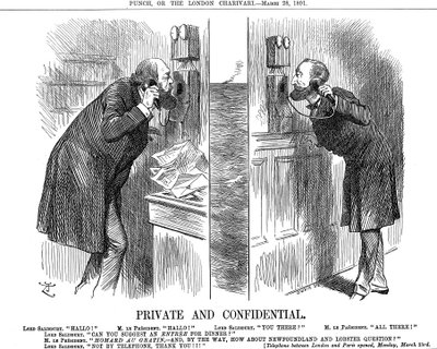 私人和机密，1891年开通英法电话线 作者 约翰·坦尼尔