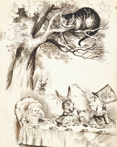 疯帽匠茶会的场景，约1865年 作者 约翰·坦尼尔