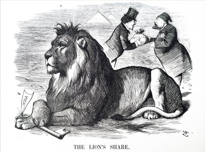 The British government authorising the Rothschilds to buy out shares of the Suez Canal. 作者 约翰·坦尼尔
