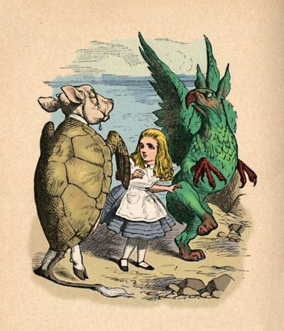 模拟龟，爱丽丝和狮ry，1889年 作者 约翰·坦尼尔