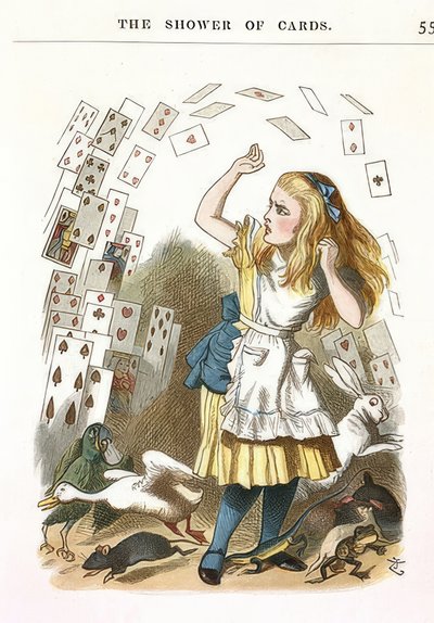 卡淋浴。 Lewis Carroll的《爱丽丝梦游仙境》插图。 1890年 作者 约翰·坦尼尔