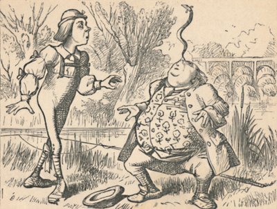 1889年，他的父亲和青年在鼻子上平衡一条鱼 作者 约翰·坦尼尔