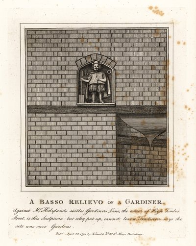 Bas-relief of a gardener on the wall of Mr 作者 约翰·托马斯·史密斯